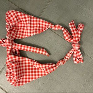Skatie Red & White Gingham Bikini Top
